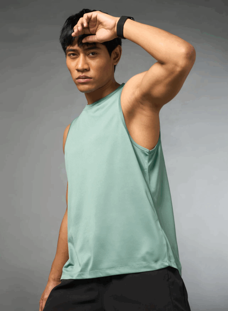 DUNK Sportswear Men’s Green Performance Muscle Tank