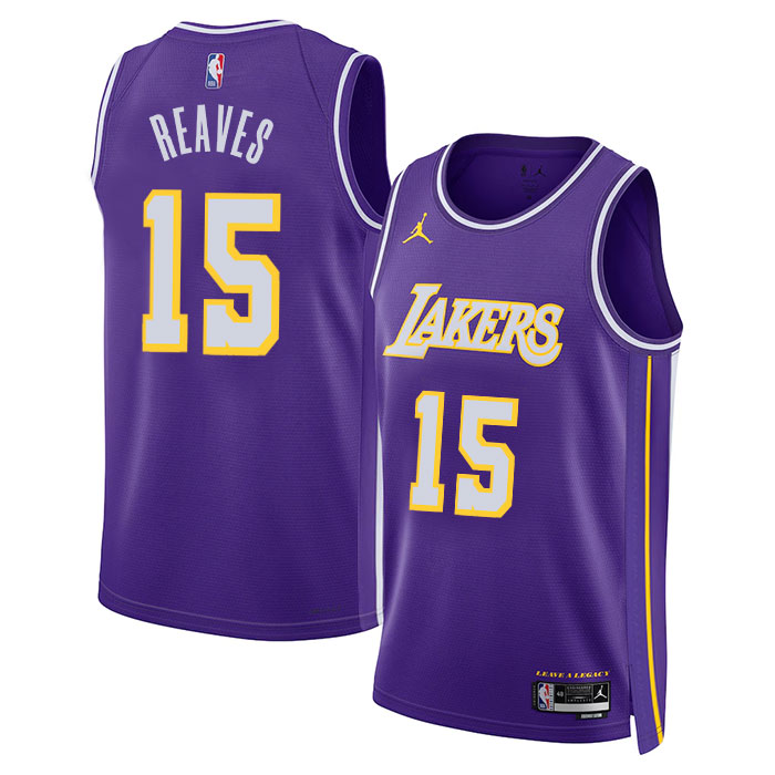 DUNK Sports High Quality Basketball Austin Reaves #15 Los Angeles Lakers Statement Edition Fan Support Team Jersey - Purple