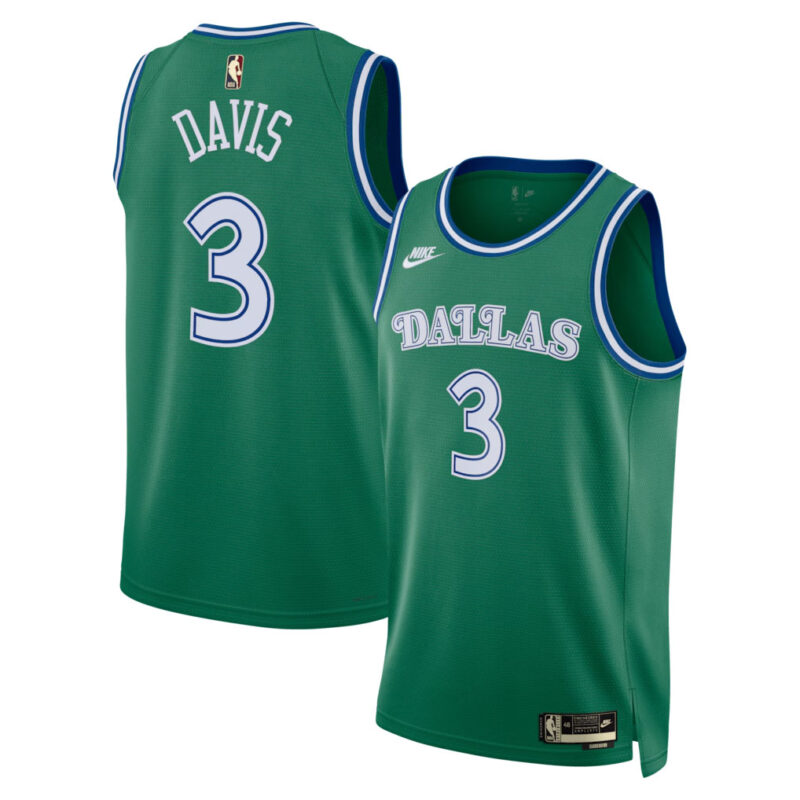 DUNK Sports High Quality Basketball Anthony Davis #3 Dallas Mavericks Classic Edition Fan Support Team Jersey - Green