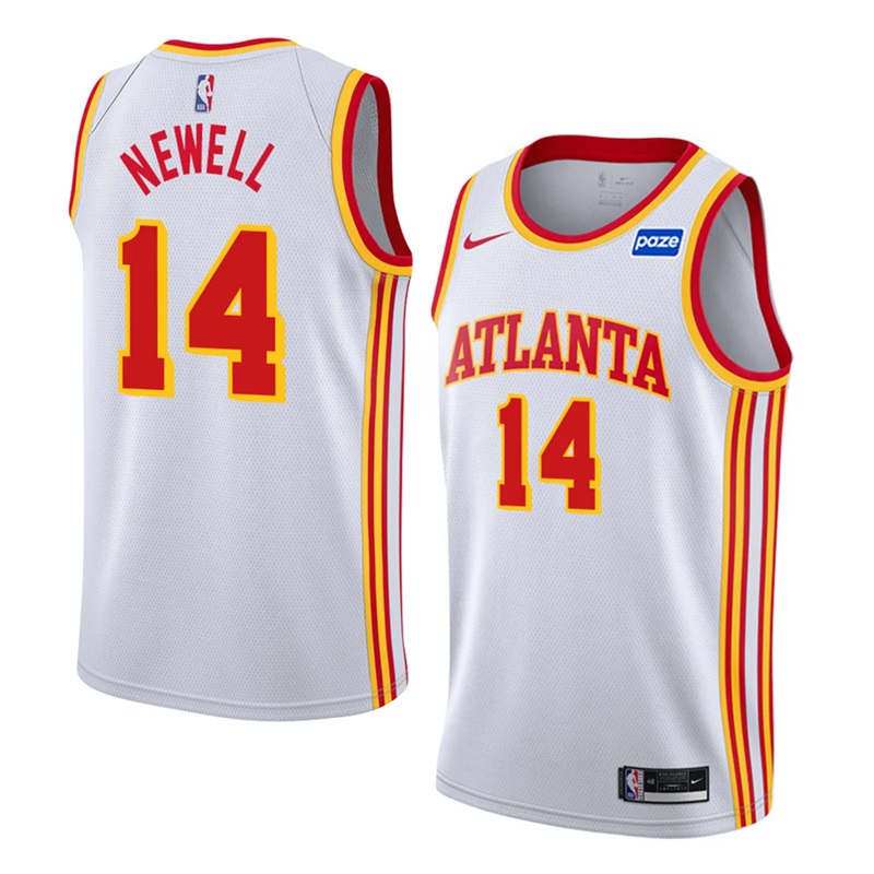 DUNK Sports High Quality Basketball Asa Newell #14 Atlanta Hawks Association Edition Fan Support Team Jersey - White