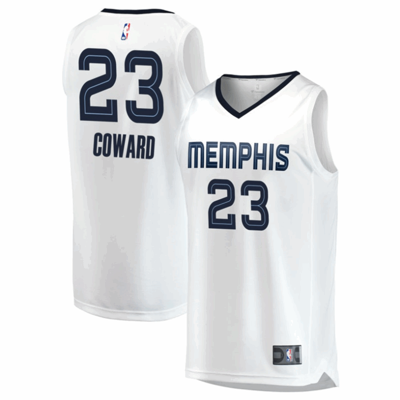 DUNK Sports High Quality Basketball Cedric Coward #23 Memphis Grizzlies Association Edition Fan Support Team Jersey - White
