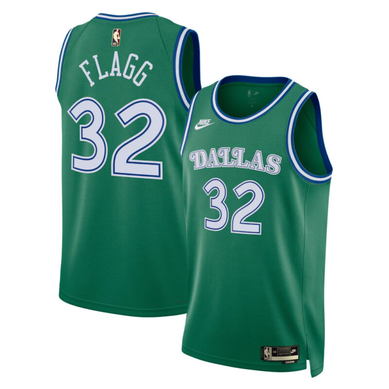 DUNK Sports High Quality Basketball Cooper Flagg #32 Dallas Mavericks Classic Edition Fan Support Team Jersey - Green