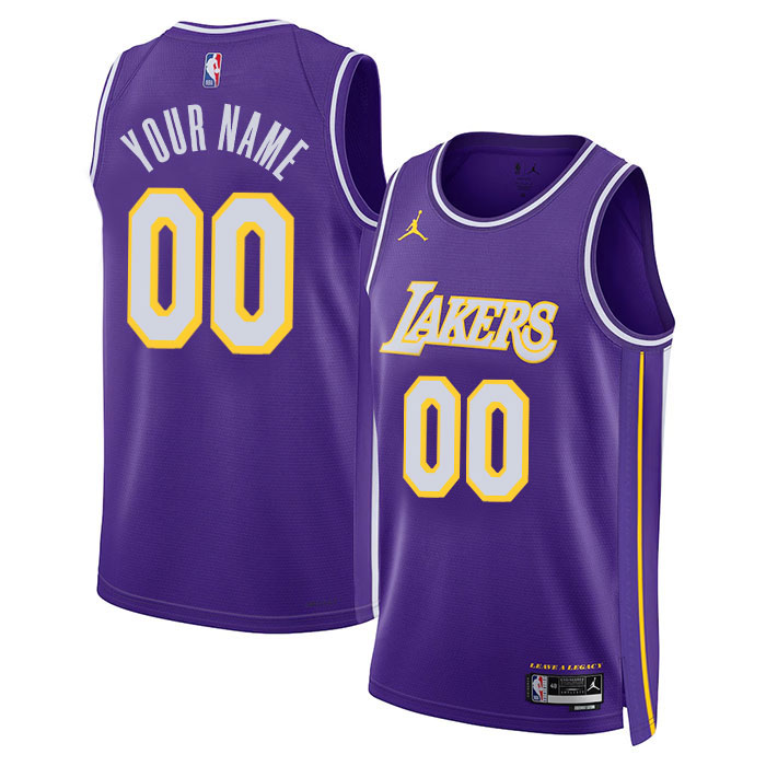 DUNK Sports High Quality Basketball Customize Los Angeles Lakers Statement Edition Fan Support Team Jersey - Purple