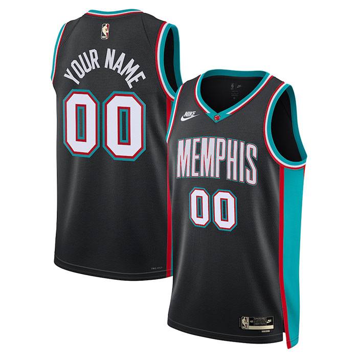 DUNK Sports High Quality Basketball Customize Memphis Grizzlies Classic Edition Fan Support Team Jersey - Black