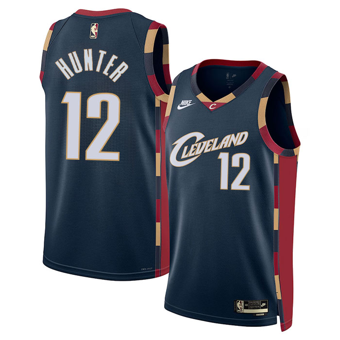 DUNK Sports High Quality Basketball De'Andre Hunter #12 Cleveland Cavaliers Classic Edition Fan Support Team Jersey - Navy