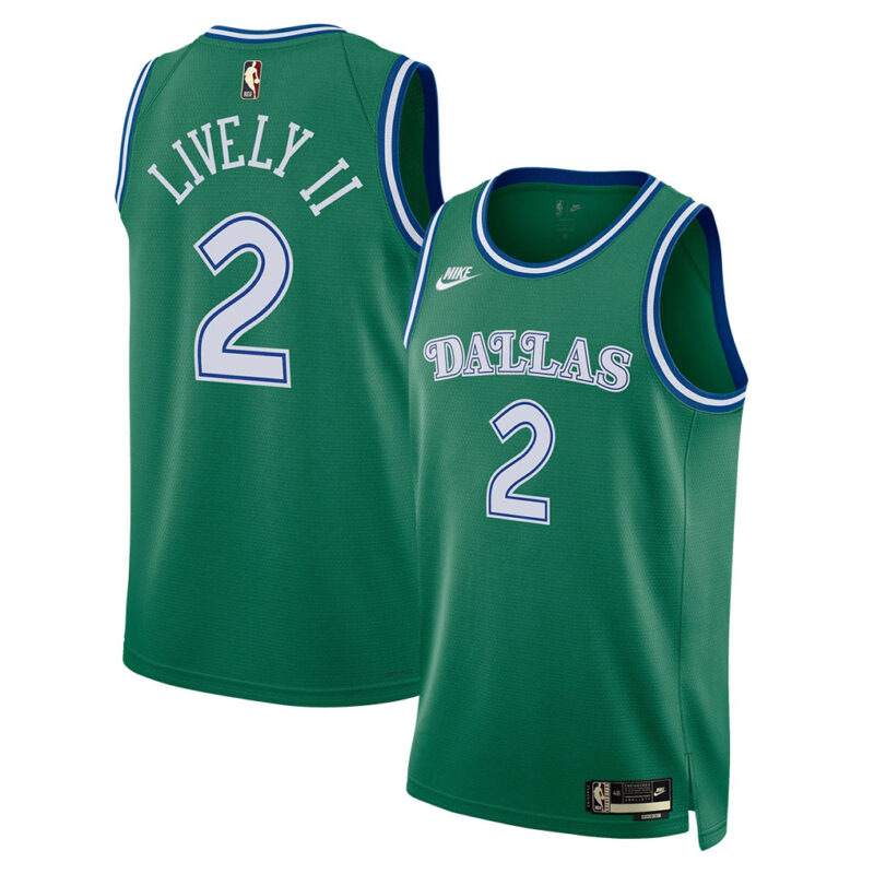 DUNK Sports High Quality Basketball Dereck Lively II #2 Dallas Mavericks Classic Edition Fan Support Team Jersey - Green