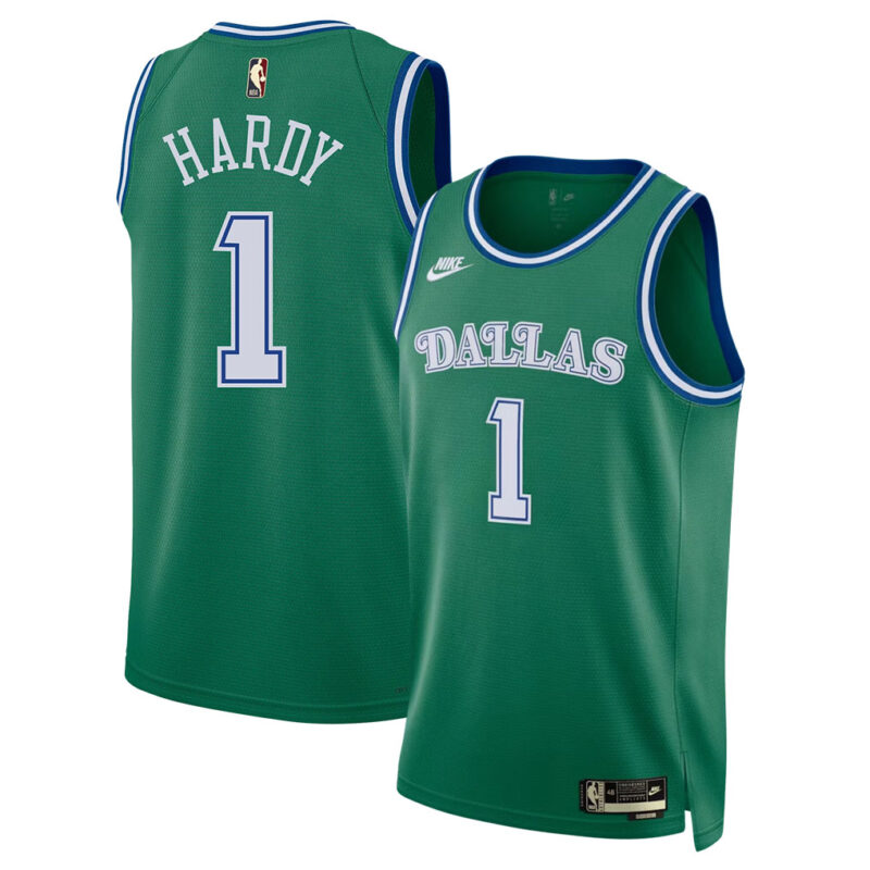 DUNK Sports High Quality Basketball Jaden Hardy #1 Dallas Mavericks Classic Edition Fan Support Team Jersey - Green
