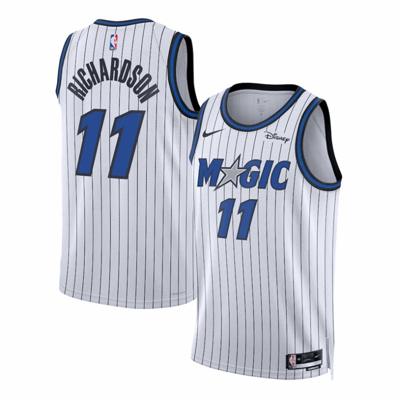 DUNK Sports High Quality Basketball Jase Richardson #11 Orlando Magic Association Edition Fan Support Team Jersey - White