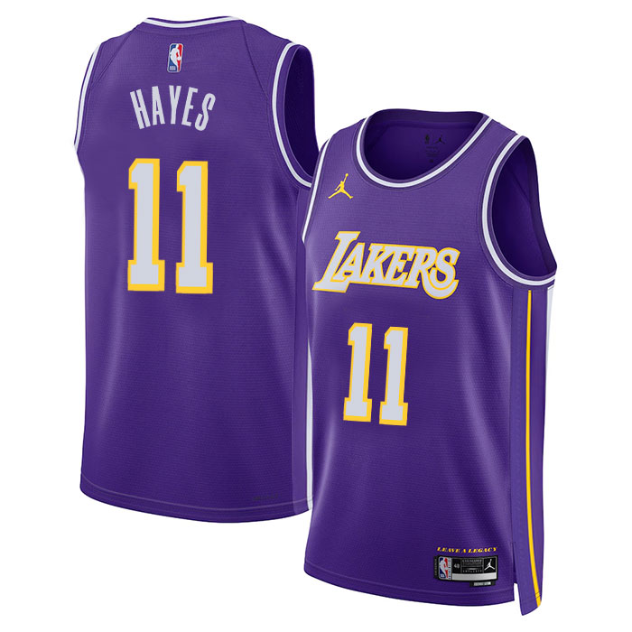 DUNK Sports High Quality Basketball Jaxson Hayes #11 Los Angeles Lakers Statement Edition Fan Support Team Jersey - Purple