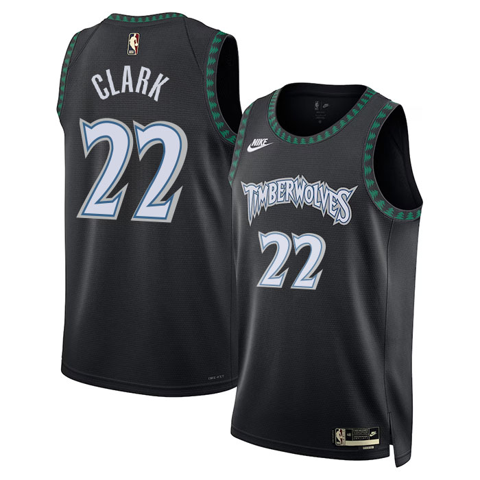 DUNK Sports High Quality Basketball Jaylen Clark #22 Minnesota Timberwolves Statement Edition Fan Support Team Jersey - Black