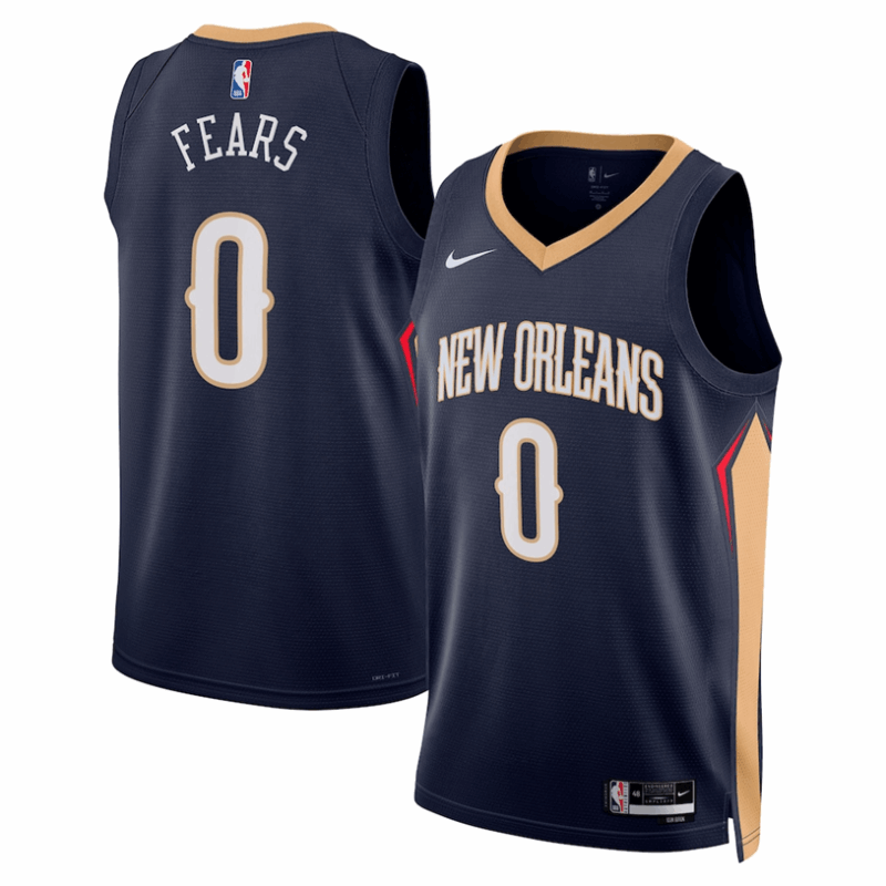 DUNK Sports High Quality Basketball Jeremiah Fears #0 New Orleans Pelicans Icon Edition Fan Support Team Jersey - Navy