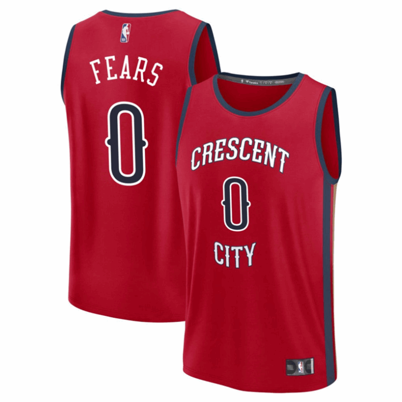 DUNK Sports High Quality Basketball Jeremiah Fears #0 New Orleans Pelicans Statement Edition Fan Support Team Jersey - Red