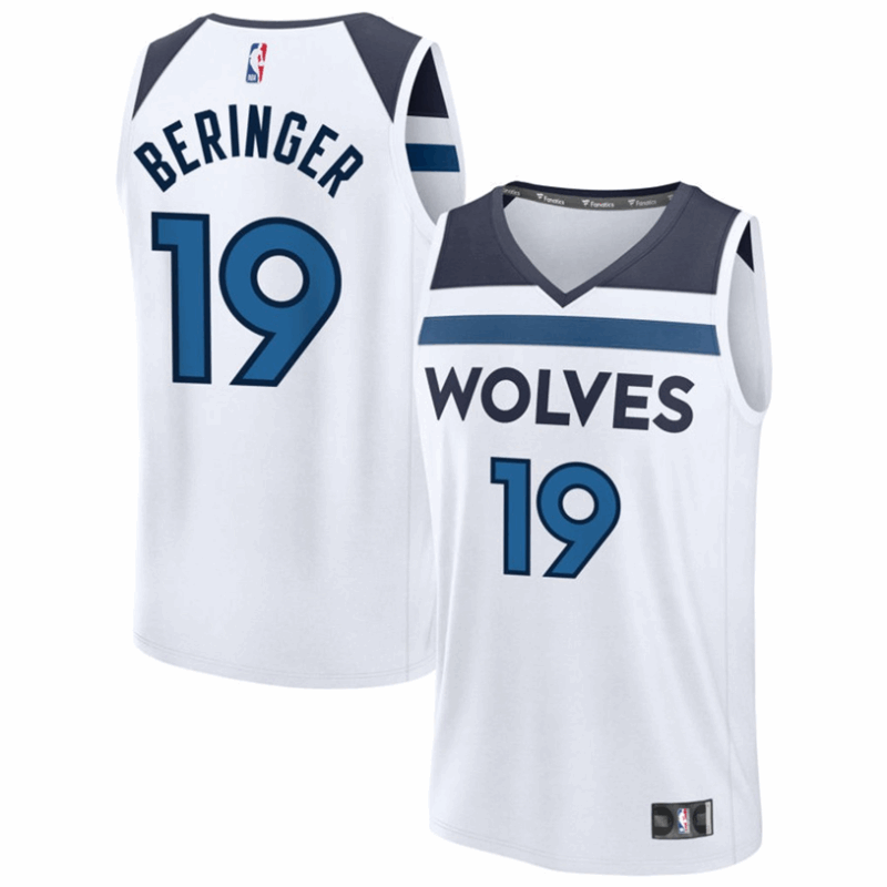 DUNK Sports High Quality Basketball Joan Beringer #19 Minnesota Timberwolves Association Edition Fan Support Team Jersey - White