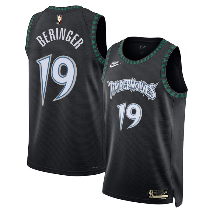 DUNK Sports High Quality Basketball Joan Beringer #19 Minnesota Timberwolves Statement Edition Fan Support Team Jersey - Black