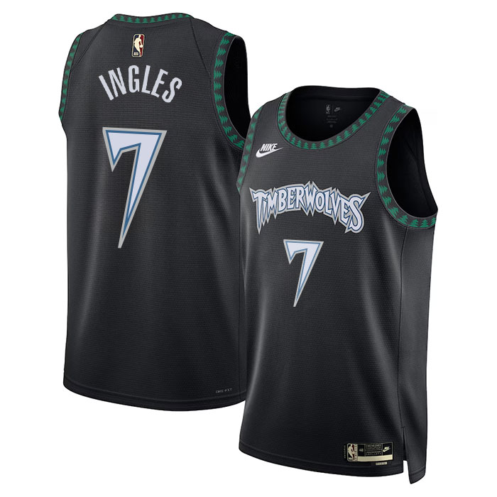DUNK Sports High Quality Basketball Joe Ingles #7 Minnesota Timberwolves Statement Edition Fan Support Team Jersey - Black