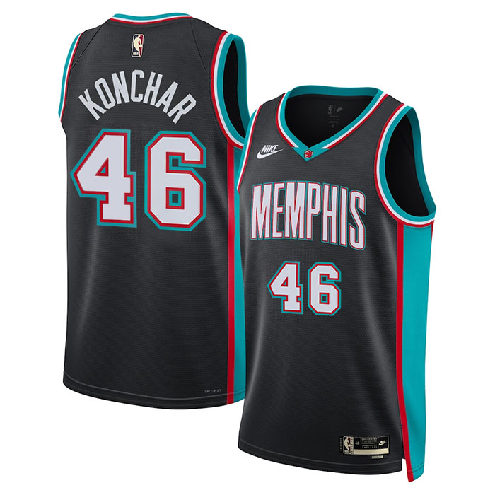 DUNK Sports High Quality Basketball John Konchar #46 Memphis Grizzlies Classic Edition Fan Support Team Jersey - Black