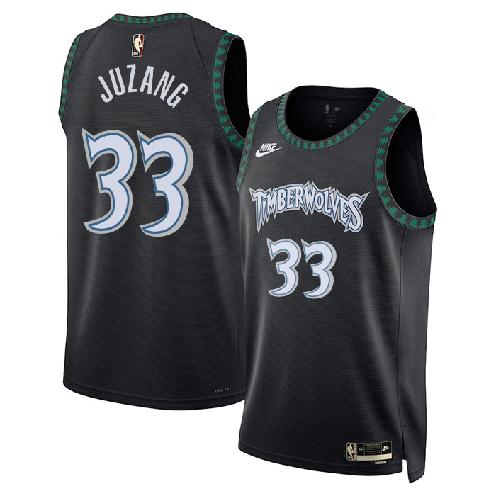 DUNK Sports High Quality Basketball Johnny Juzang #33 Minnesota Timberwolves Statement Edition Fan Support Team Jersey - Black