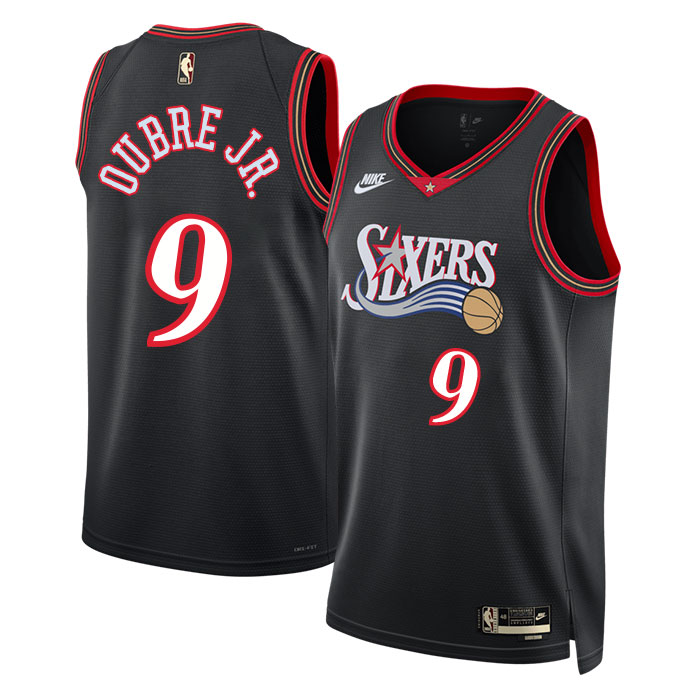 DUNK Sports High Quality Basketball Kelly Oubre Jr. #9 Philadelphia 76ers Classic Edition Fan Support Team Jersey - Black