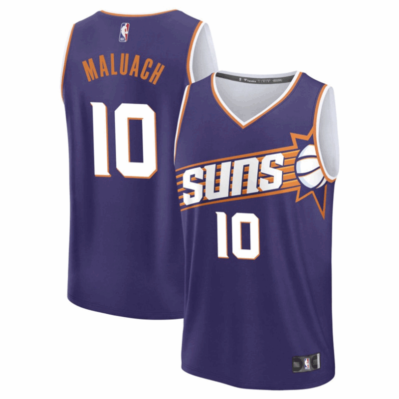 DUNK Sports High Quality Basketball Khaman Maluach #10 Phoenix Suns Icon Edition Fan Support Team Jersey - Purple