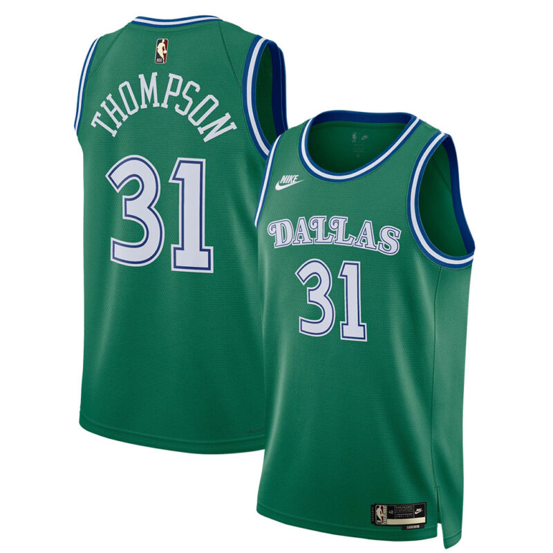 DUNK Sports High Quality Basketball Klay Thompson #31 Dallas Mavericks Classic Edition Fan Support Team Jersey - Green