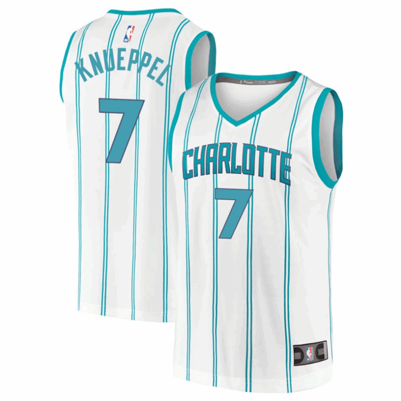 DUNK Sports High Quality Basketball Kon Knueppel #7 Charlotte Hornets Association Edition Fan Support Team Jersey - White