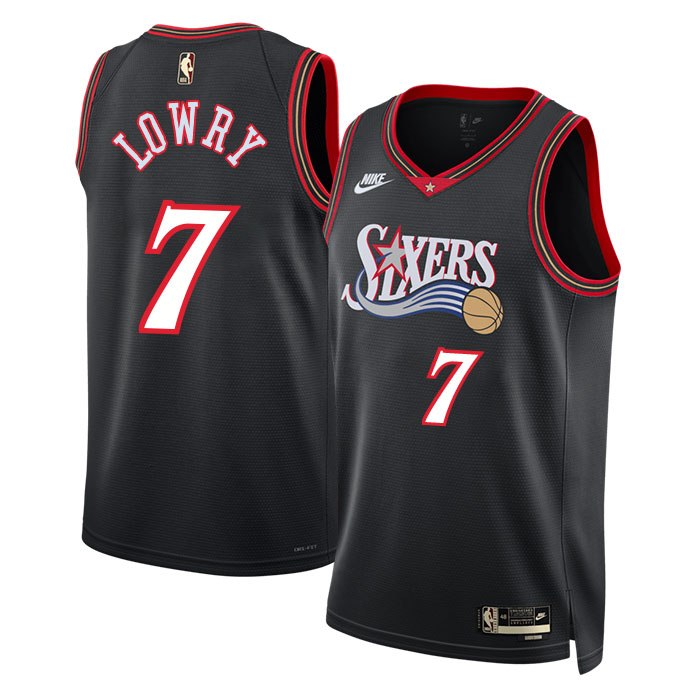 DUNK Sports High Quality Basketball Kyle Lowry #7 Philadelphia 76ers Classic Edition Fan Support Team Jersey - Black