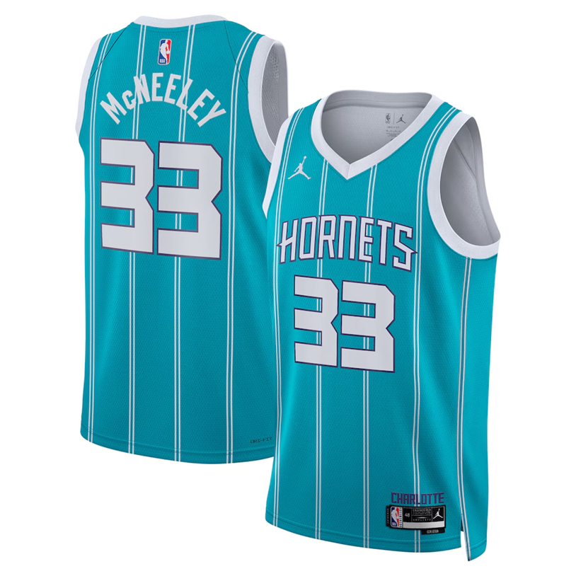 Basketball Liam McNeeley #33 Charlotte Hornets Icon Edition Fan Support Team Jersey - Teal