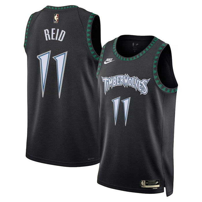 DUNK Sports High Quality Basketball Naz Reid #11 Minnesota Timberwolves Statement Edition Fan Support Team Jersey - Black