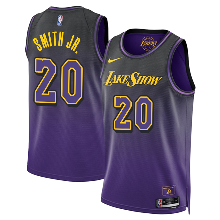 DUNK Sports High Quality Basketball Nick Smith Jr. #20 Los Angeles Lakers City Edition Fan Support Team Jersey - Purple