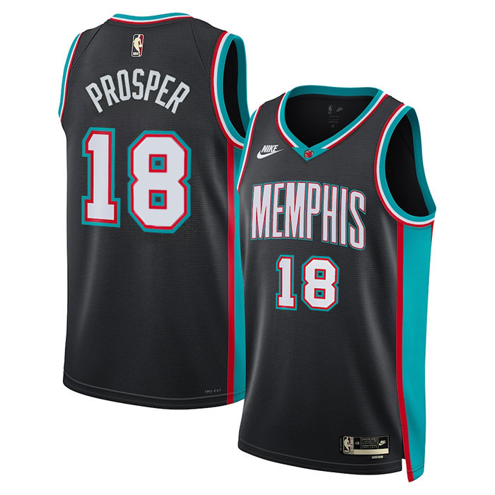 DUNK Sports High Quality Basketball Olivier-Maxence Prosper #18 Memphis Grizzlies Classic Edition Fan Support Team Jersey - Black