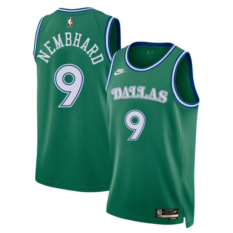 DUNK Sports High Quality Basketball Ryan Nembhard #9 Dallas Mavericks Classic Edition Fan Support Team Jersey - Green