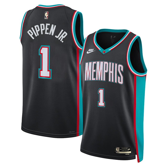 DUNK Sports High Quality Basketball Scotty Pippen Jr. #1 Memphis Grizzlies Classic Edition Fan Support Team Jersey - Black