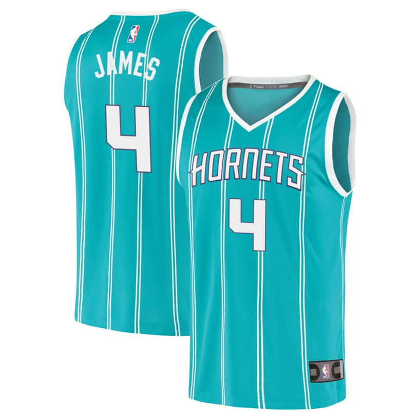 Basketball Sion James #4 Charlotte Hornets Icon Edition Fan Support Team Jersey - Teal