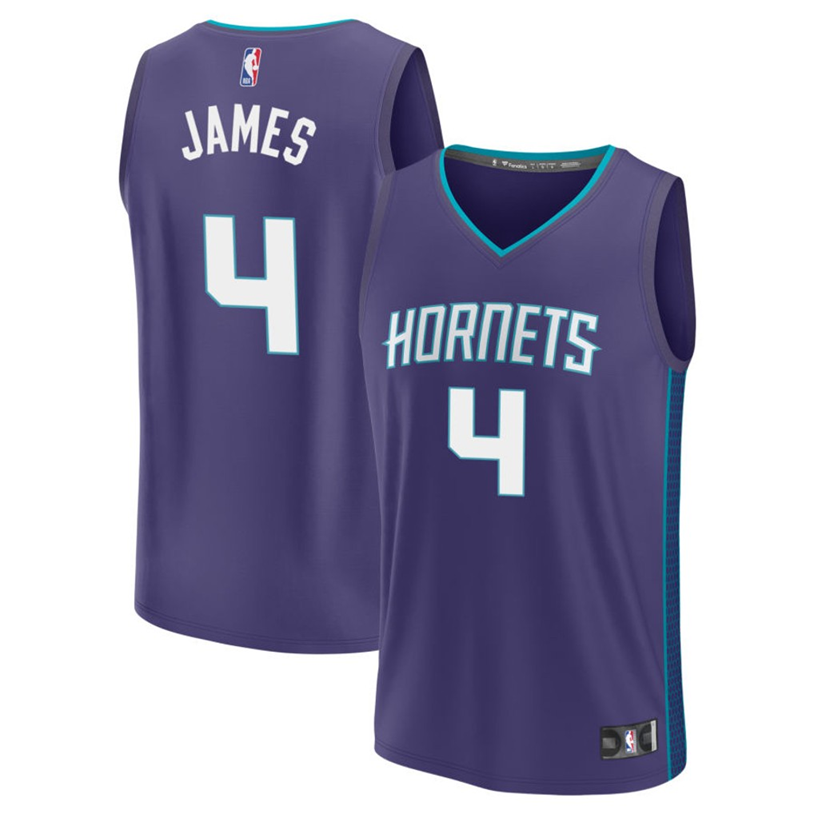 Basketball Sion James #4 Charlotte Hornets Statement Edition Fan Support Team Jersey - Purple