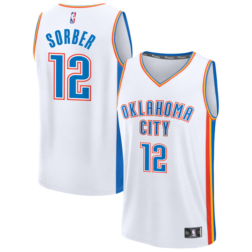 Basketball Thomas Sorber #12 Oklahoma City Thunder Association Edition Fan Support Team Jersey - White