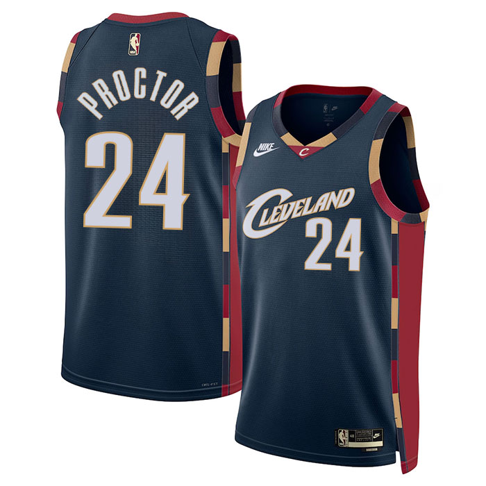DUNK Sports High Quality Basketball Tyrese Proctor #24 Cleveland Cavaliers Classic Edition Fan Support Team Jersey - Navy