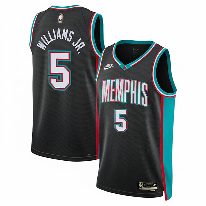 DUNK Sports High Quality Basketball Vince Williams Jr. #5 Memphis Grizzlies Classic Edition Fan Support Team Jersey - Black