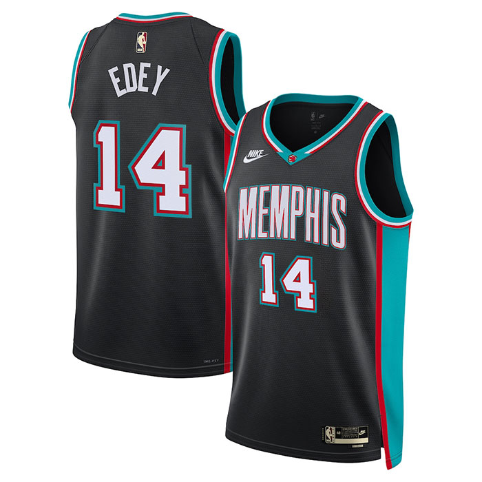 DUNK Sports High Quality Basketball Zach Edey #14 Memphis Grizzlies Classic Edition Fan Support Team Jersey - Black