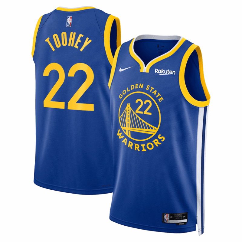 DUNK Sports High Quality Basketball Alex Toohey #22 Golden State Warriors Icon Edition Fan Support Team Jersey - Royal