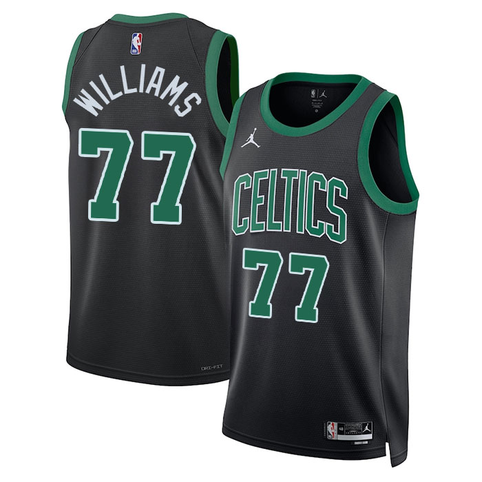 DUNK Sports High Quality Basketball Amari Williams #77 Boston Celtics Statement Edition Fan Support Team Jersey - Black