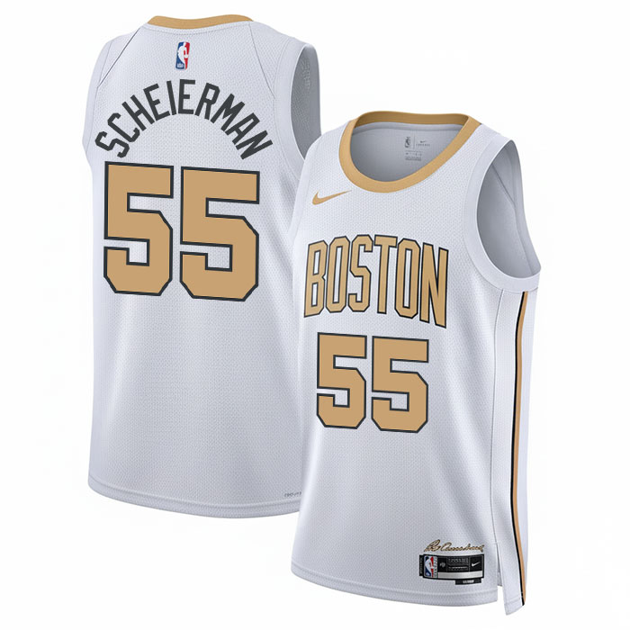 DUNK Sports High Quality Basketball Baylor Scheierman #55 Boston Celtics City Edition 2025-26 Fan Support Team Jersey - White