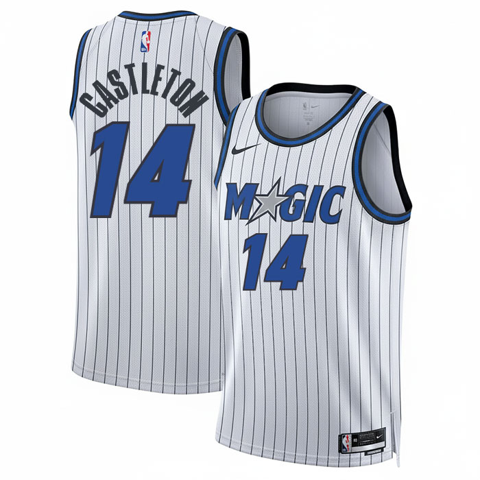 DUNK Sports High Quality Basketball Colin Castleton #14 Orlando Magic Association Edition Fan Support Team Jersey - White