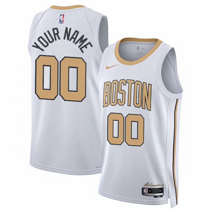 DUNK Sports High Quality Basketball Customize Boston Celtics City Edition 2025-26 Fan Support Team Jersey - White