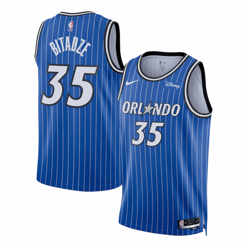 DUNK Sports High Quality Basketball Goga Bitadze #35 Orlando Magic Icon Edition Fan Support Team Jersey - Blue