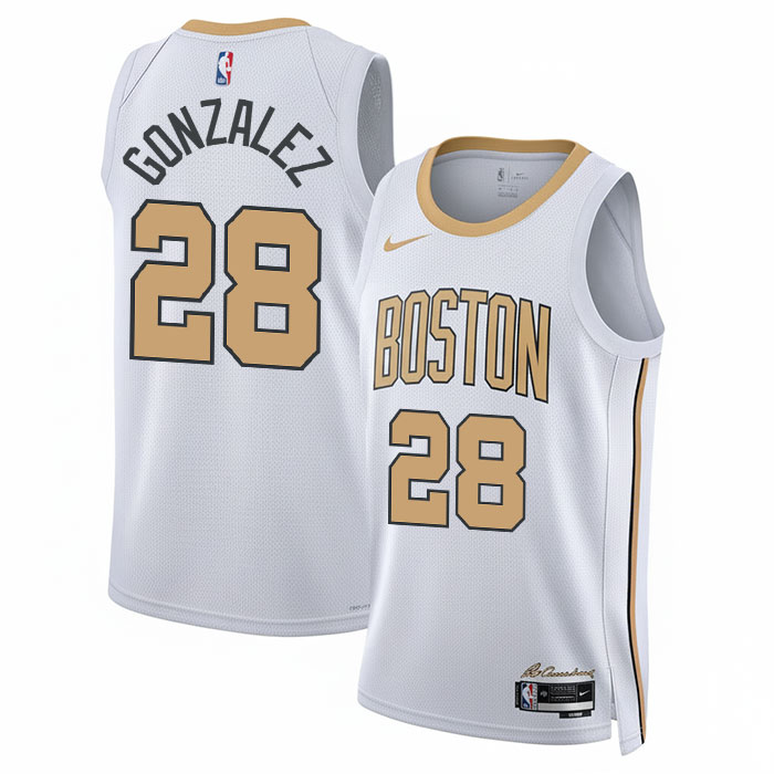 DUNK Sports High Quality Basketball Hugo Gonzalez #28 Boston Celtics City Edition 2025-26 Fan Support Team Jersey - White