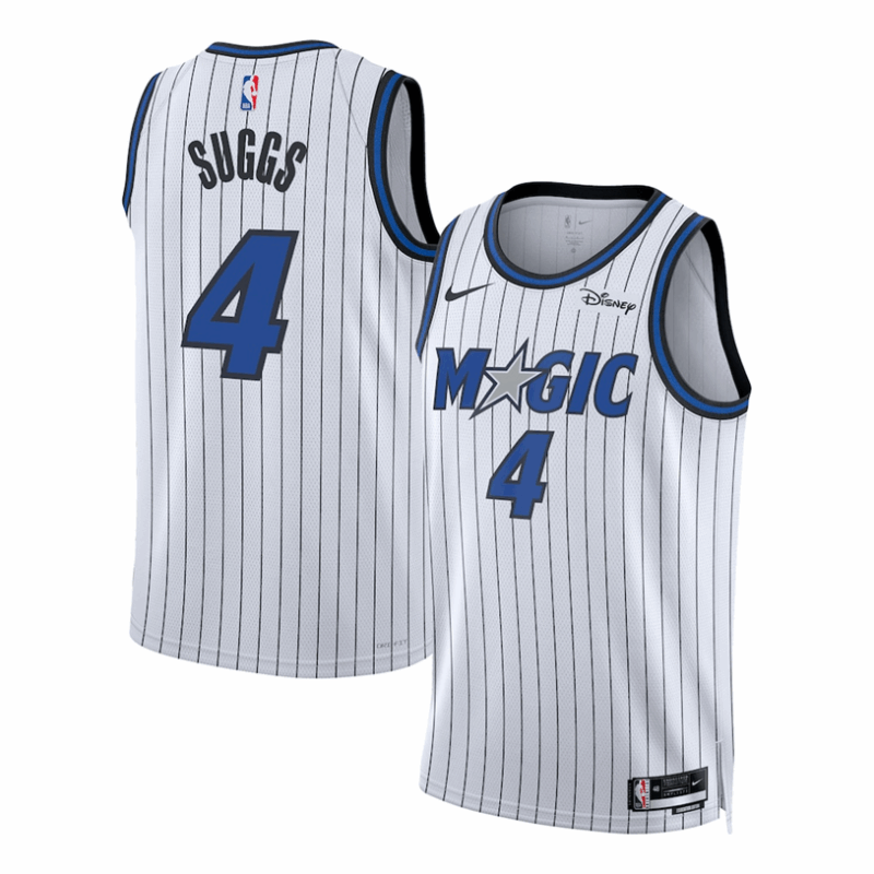DUNK Sports High Quality Basketball Jalen Suggs #4 Orlando Magic Association Edition Fan Support Team Jersey - White