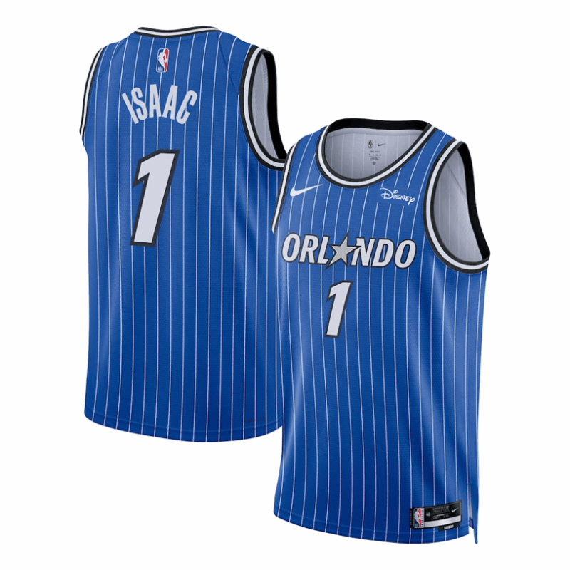 DUNK Sports High Quality Basketball Jonathan Isaac #1 Orlando Magic Icon Edition Fan Support Team Jersey - Blue