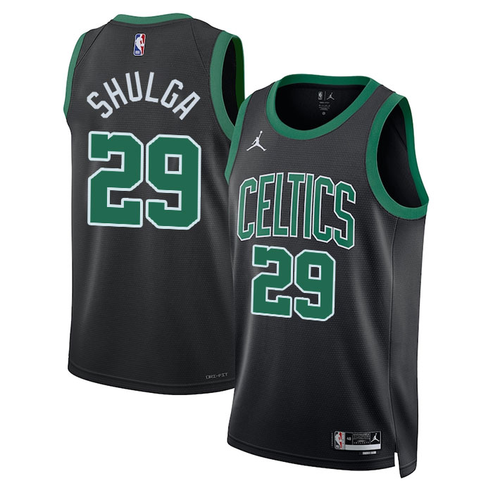 DUNK Sports High Quality Basketball Max Shulga #29 Boston Celtics Statement Edition Fan Support Team Jersey - Black
