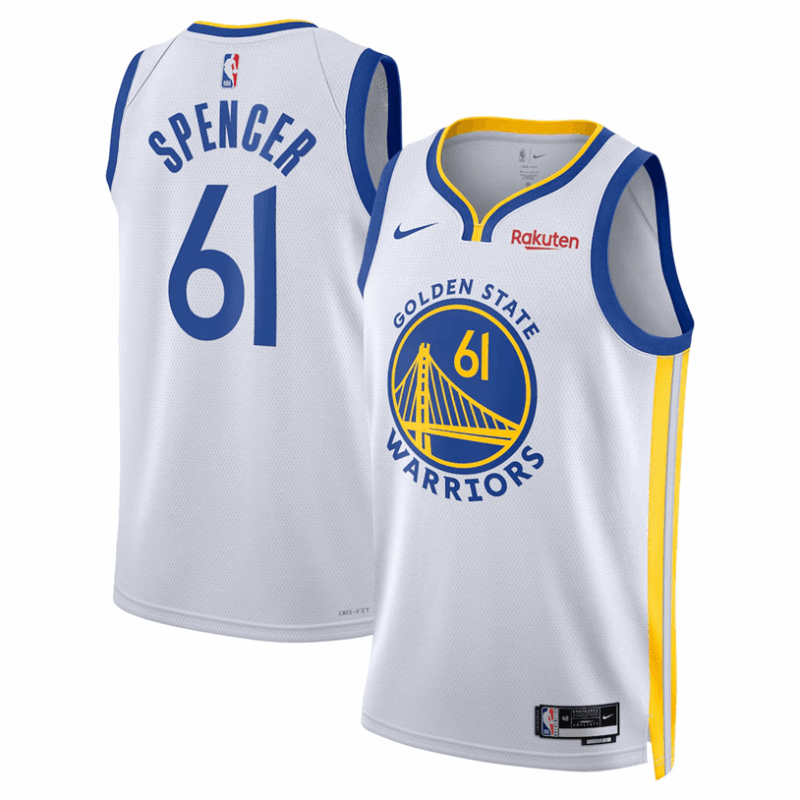 DUNK Sports High Quality Basketball Pat Spencer #61 Golden State Warriors Association Edition Fan Support Team Jersey - White