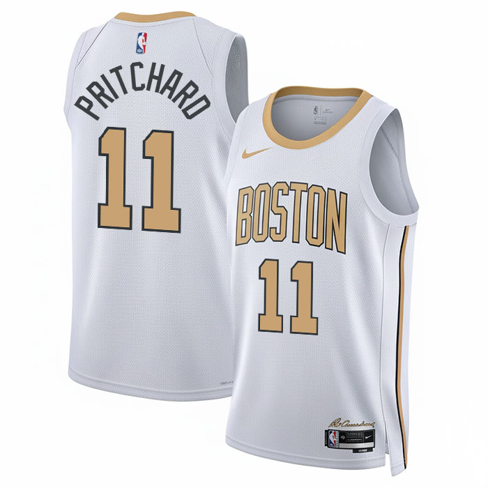 DUNK Sports High Quality Basketball Payton Pritchard #11 Boston Celtics City Edition 2025-26 Fan Support Team Jersey - White